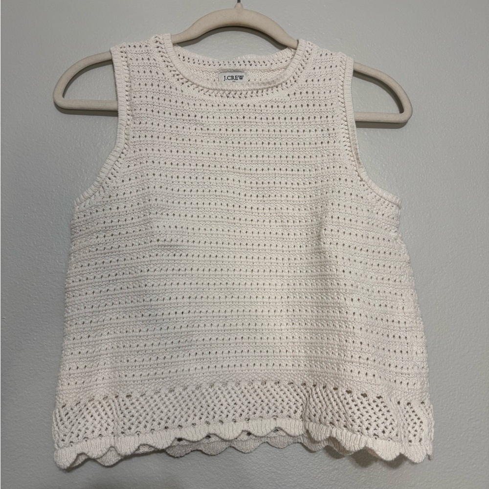 J Crew Sleeveless Crochet Sweater Tank - Picture 2 of 6
